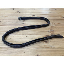 Stijgbeugelriemen Jump'In bedekt met leer Zwart