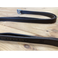 Stijgbeugelriemen Jump'In bedekt met leer Zwart