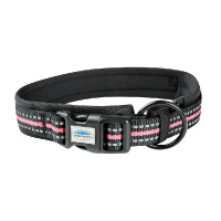 Halsband voor hond Weatherbeeta reflecterend Zwart / roze