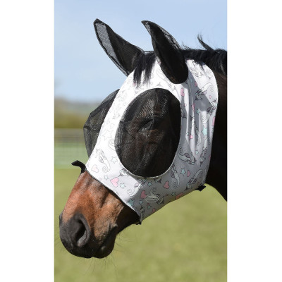 Masque anti-mouches Weatherbeeta Deluxe extensible Imprimé licorne marine