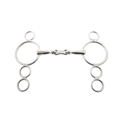 Dubbel gebroken bit met 3 ringen Korsteel