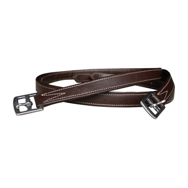 Nylon/leren stijgbeugelriemen Chetak Zwart Nylon/leren stijgbeugelriemen Chetak Zwart