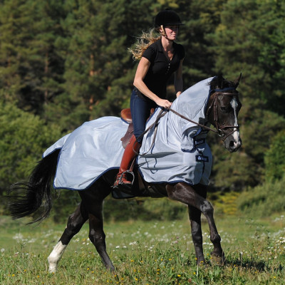 Bucas Buzz-Off Riding vliegen deken Blauw