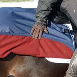 Waterdichte vierkante staldeken Bucas Marineblauw / zilver