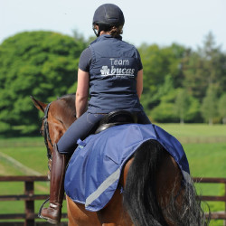 Waterdichte vierkante staldeken Bucas Marineblauw / zilver