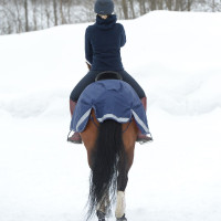 Waterdichte Bucas-uitrijdeken Marineblauw / zilver