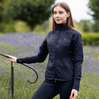 Lichte gewatteerde jas Horze Zoe dames Marineblauw