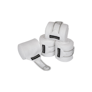 Polo bandages pony met geborduurd Diamond-logo per 4 Equestro Wit