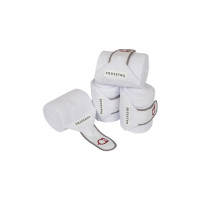 Ademende pony-polo bandages Trim per 4 Equestro Wit / rood / grijs Ademende pony-polo bandages Trim per 4 Equestro Wit / rood / grijs