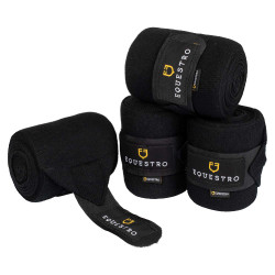 Wolbandages voor rust per 4 Equestro Zwart