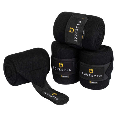 Wolbandages voor rust per 4 Equestro Zwart