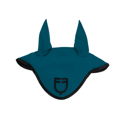 Vliegenmuts van technische stof met GP Equestro-logo Pétrol / noir