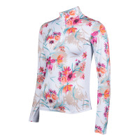 T-shirt techniek HKM Flower lange mouwen Wit / felroze Motieven