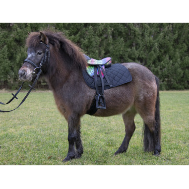 Zadel voor Shetland set Kleurrijk HKM Hart / zwart Zadel voor Shetland set Kleurrijk HKM Hart / zwart