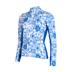 Baselayer Blauwe Bloem HKM Wit / blauw