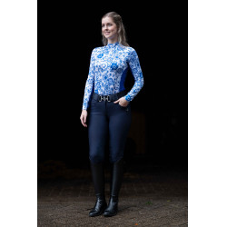 Baselayer Blauwe Bloem HKM Wit / blauw