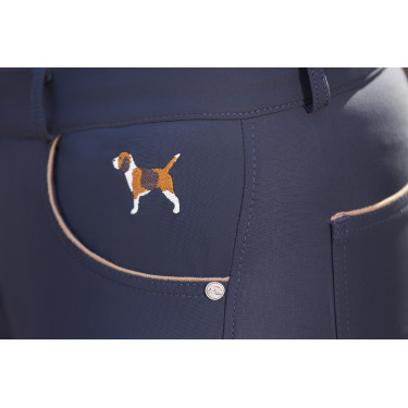 Broek Beagle siliconen kniestukken HKM Donkerblauw Broek Beagle siliconen kniestukken HKM Donkerblauw