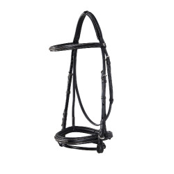 Engelse leren hoofdstel met Deco Equestro borduursels