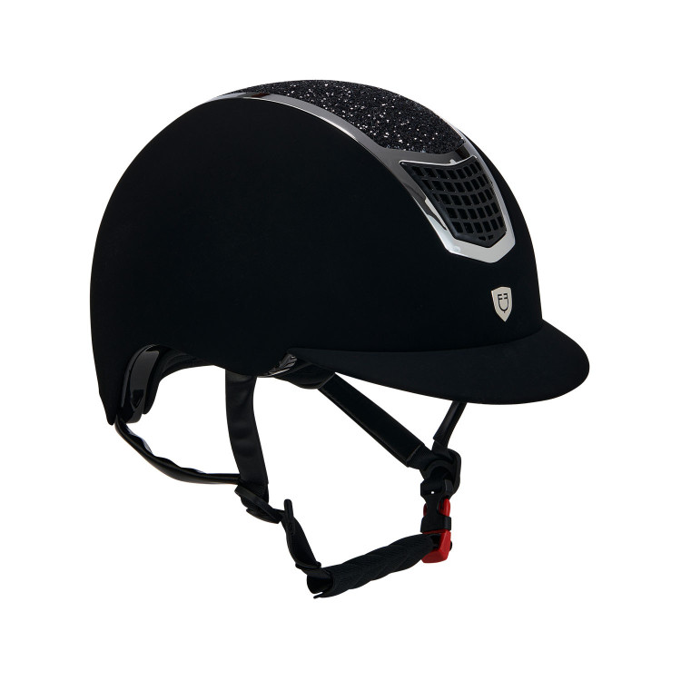 Ultralichte fluwelen helm met strass Eclipse Equestro