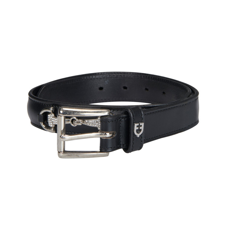 Engelse leren riem met eggbutt bit en strass Equestro