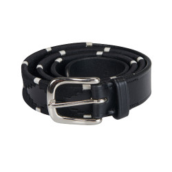 Leren riem met zwarte en witte borduursels Equestro