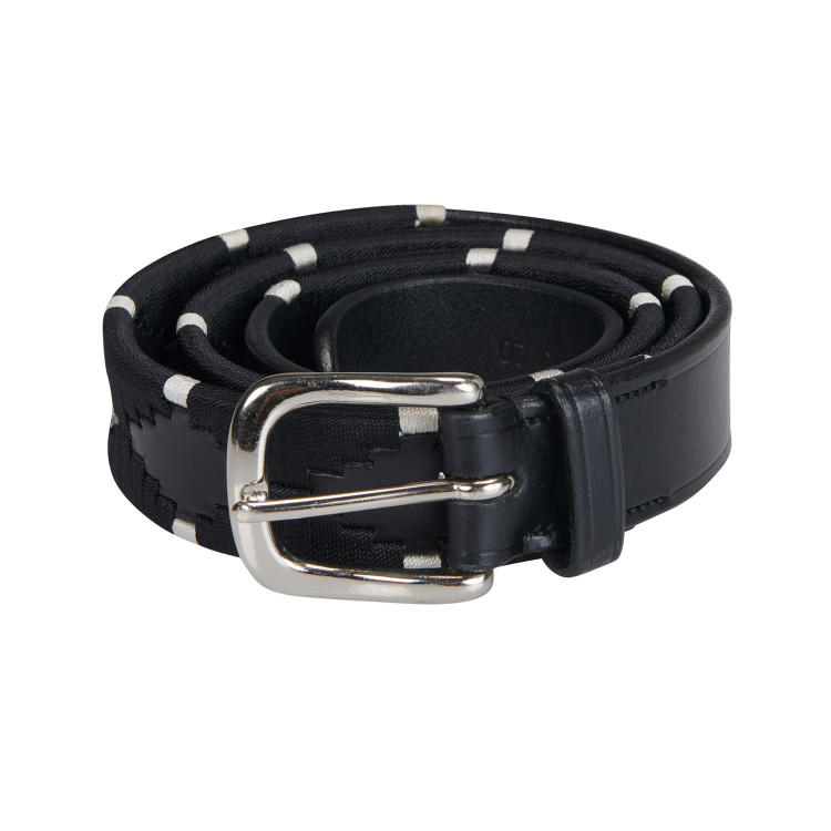 Leren riem met zwarte en witte borduursels Equestro