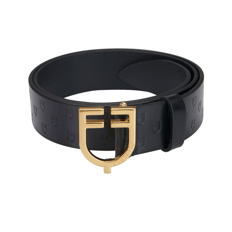 Leren riem met logo en Equestro logogesp.