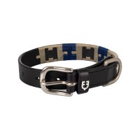 Leren hondenhalsband met geometrisch Polo H Equestro motief Zwart Leren hondenhalsband met geometrisch Polo H Equestro motief Zwart