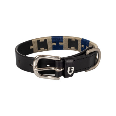 Leren hondenhalsband met geometrisch Polo H Equestro motief Leren hondenhalsband met geometrisch Polo H Equestro motief
