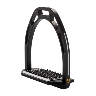 Aluminium stijgbeugels met schuine vloer Pro HPS Equestro Zwart