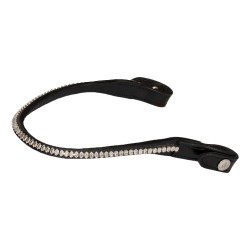 Voorhoofdband van kalfsleer met ovale kristallen Acavallo