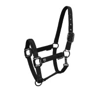Nylon halster met touw Elegance Equestro Zwart