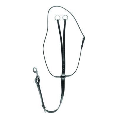 Martingaal met leren halsband Equestro Zwart
