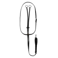 Lederen martingaal met zilverkleurige stiksels Equestro Zwart Lederen martingaal met zilverkleurige stiksels Equestro Zwart