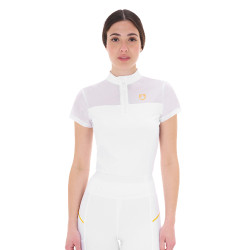Polo met mesh-inzetten dames Equestro Wit Polo met mesh-inzetten dames Equestro Wit