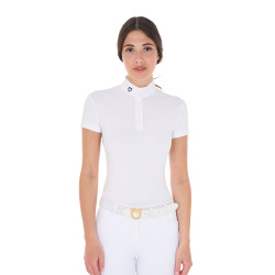 Wedstrijdpolo met opstaande kraag, korte mouwen, dames, Sally Equestro