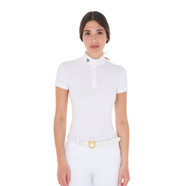 Wedstrijdpolo met opstaande kraag, korte mouwen, dames, Sally Equestro