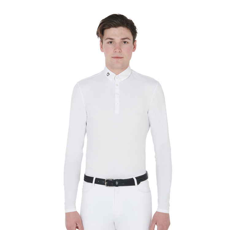 Wedstrijdpolo met lange mouwen voor heren Nestor Equestro