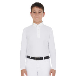 Lange mouwen polo jongen in technische fleece Warm+ Equestro