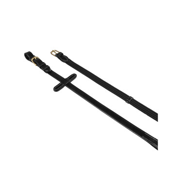 Stoffen teugels met messing gespen model Lionel Equestro Zwart