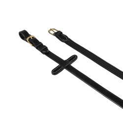 Stoffen teugels met messing gespen model Lionel Equestro Zwart