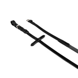 Leren en gladde rubberen teugels Equestro Zwart