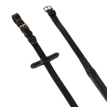 Leren en rubberen teugels met zilverkleurige gespen (1,6 cm) Equestro Leren en rubberen teugels met zilverkleurige gespen (1,6 cm) Equestro