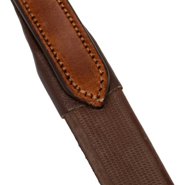 RĂȘnes en cuir avec grip en caoutchouc 5/8" Acavallo Cognac RĂȘnes en cuir avec grip en caoutchouc 5/8" Acavallo Cognac