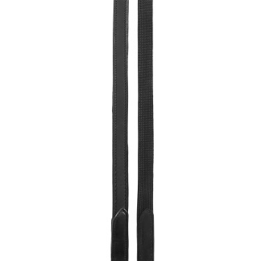 Dubbele leren teugels voor dressuur van Equestro Zwart