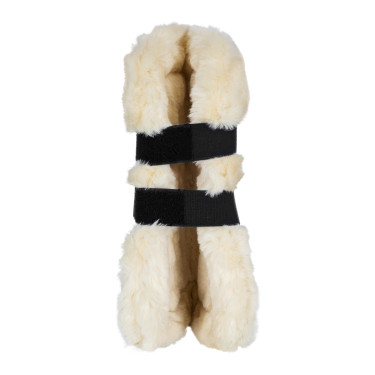 TPU en synthetische schapenvacht peesbeschermers Ruby Equestro Zwart