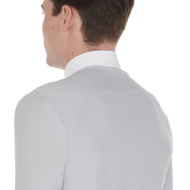 Lange mouwen polo in technische fleece-stof heren Warm+ Equestro Lange mouwen polo in technische fleece-stof heren Warm+ Equestro