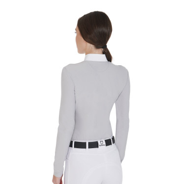 Damespolo met lange mouwen van technische fleece Warm+ Equestro Damespolo met lange mouwen van technische fleece Warm+ Equestro