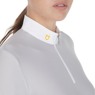 Damespolo met lange mouwen van technische fleece Warm+ Equestro Damespolo met lange mouwen van technische fleece Warm+ Equestro