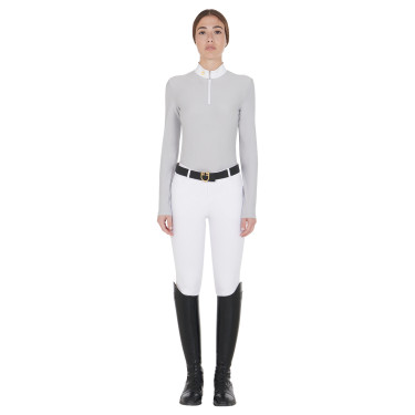Damespolo met lange mouwen van technische fleece Warm+ Equestro Damespolo met lange mouwen van technische fleece Warm+ Equestro
